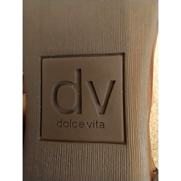 Dolce Vita Brown Leather Pointed Toe Ankle Wrap Back Zip Flats - Sz 10M - Picture 8 of 12